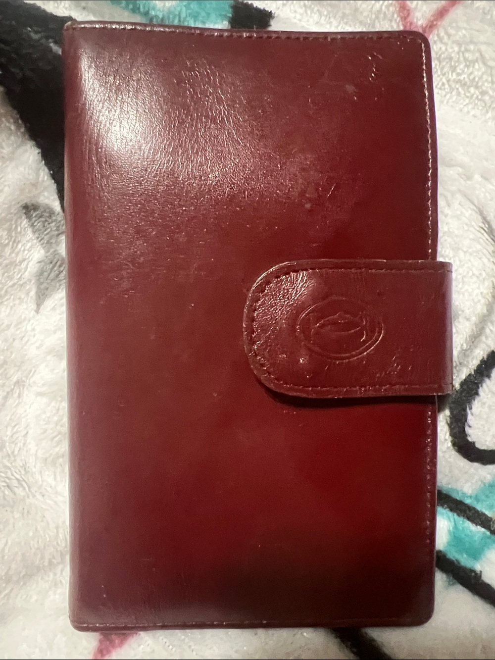 Cartier Red and Gold Logo Leather Case Agenda